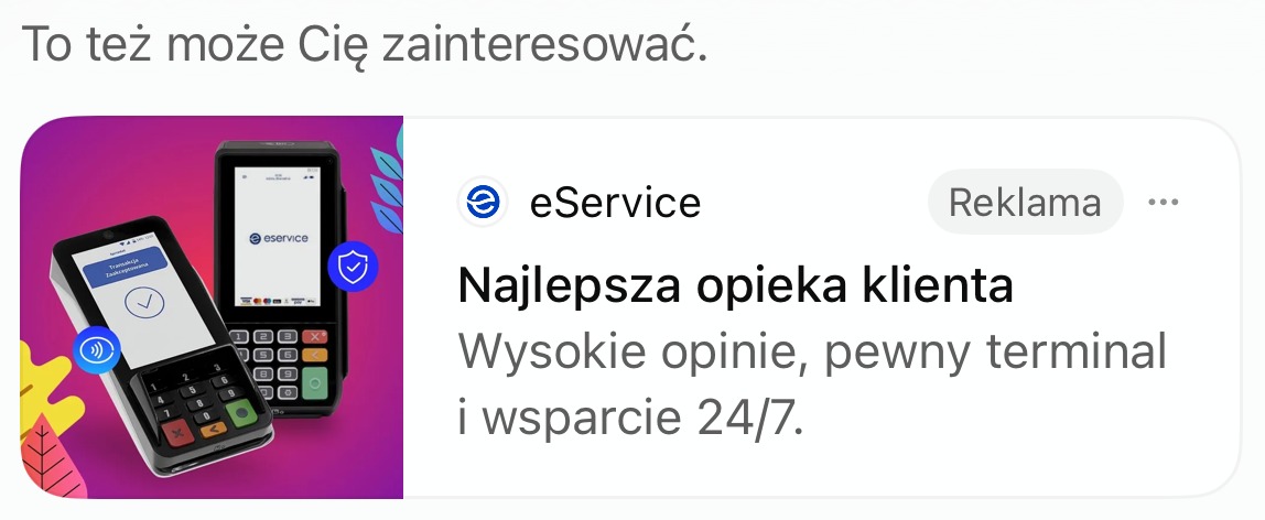 Reklama eService „Najlepsza opieka klienta” w odpowiedzi ChatGPT